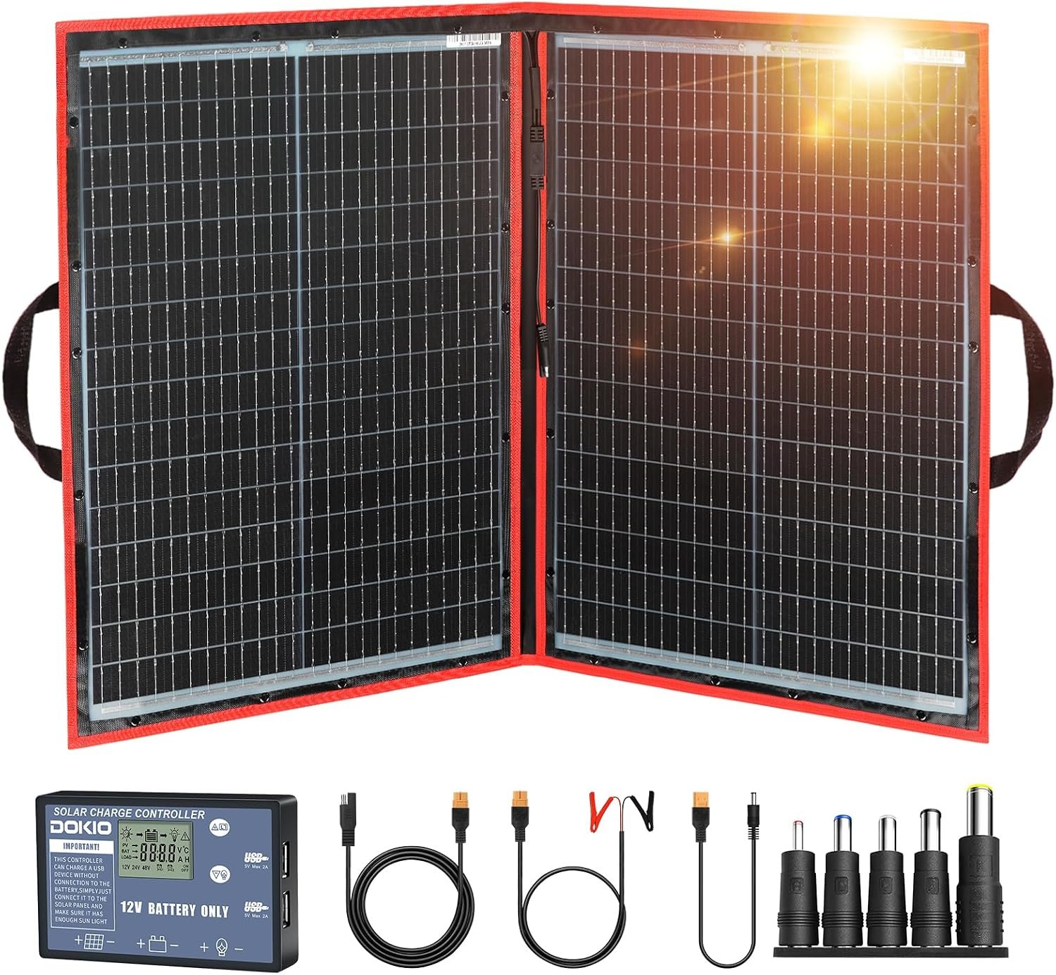 DOKIO 100W foldable solar panel kit