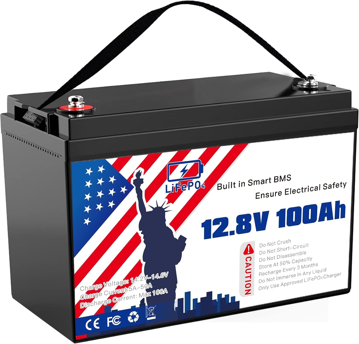 12V 100Ah LiFePO4 deep cycle battery for solar systems