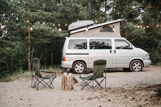 RV campsite setup
