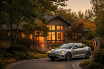 best level 2 ev charger home twilight driveway charging