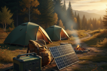 best solar generator for camping charging at golden hour campsite