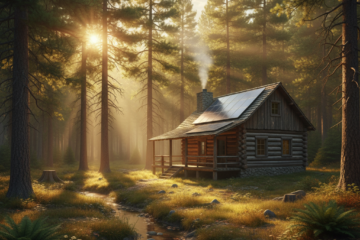 best solar panels for off grid cabin on rustic mountain cabin roof